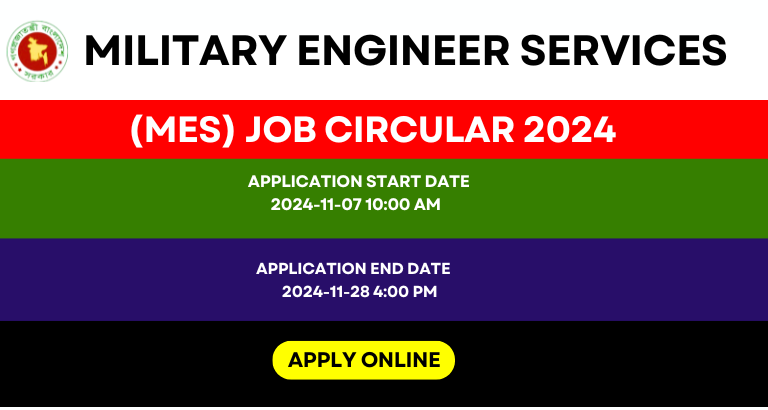 Military Engineer Services (MES) Job Circular 2024